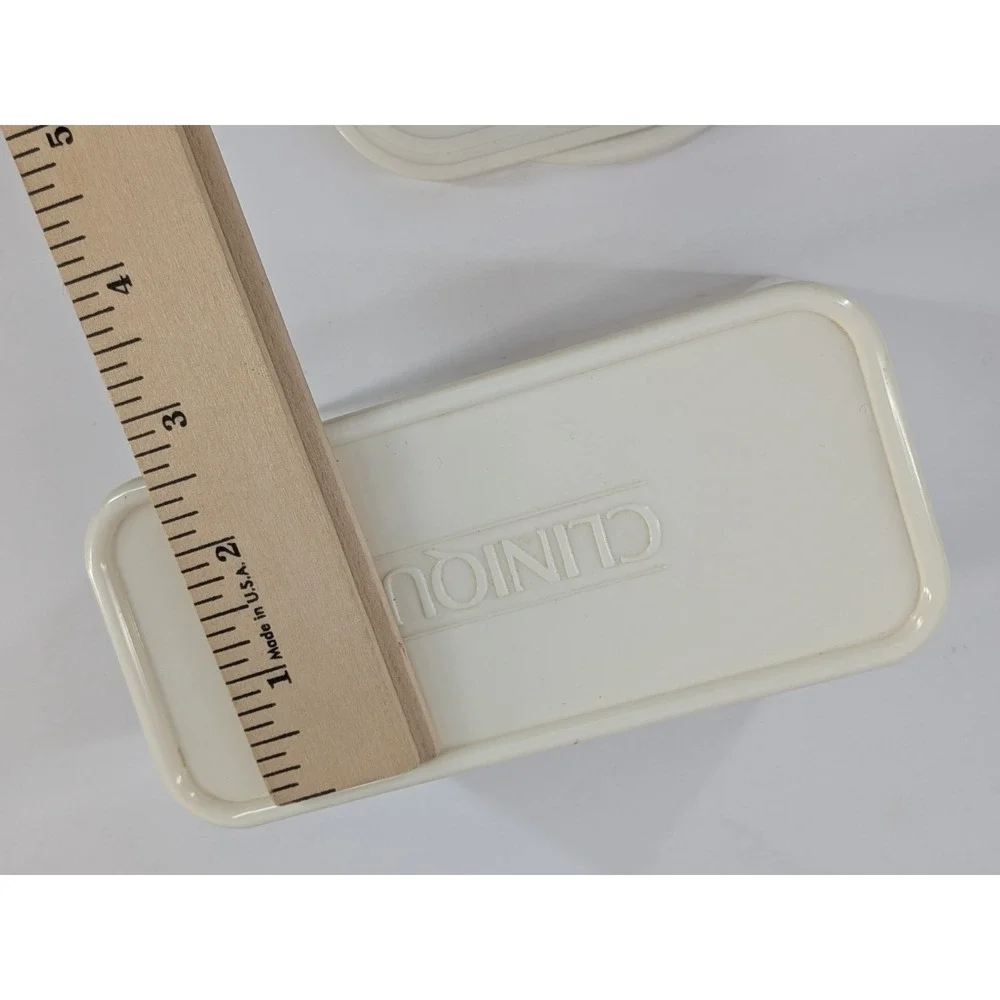 😍Vintage Clinique Comb & Mirror Set Snap Together White 1980s Matching Box Set